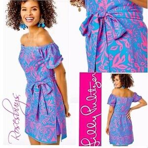 Lilly Pulitzer Vibrant Blue and Pink Jada Romper, Size 0.